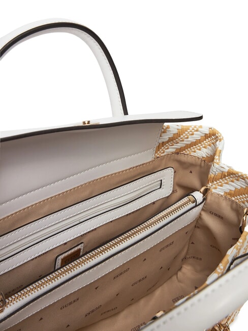 SIMONA  Geanta de mana, cu bareta de umar natural/alb - Genți femei