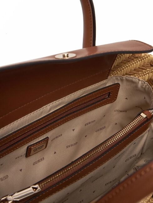 SIMONA  Geanta de mana, cu bareta de umar natural / coniac - Genți femei