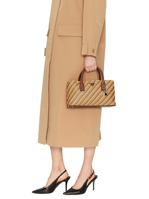 SIMONA  Geanta de mana, cu bareta de umar natural / coniac - Genți femei