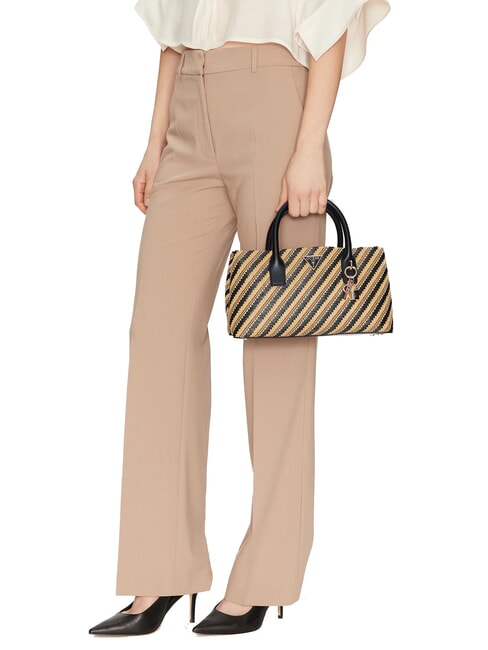 SIMONA  Geanta de mana, cu bareta de umar natural/negru - Genți femei