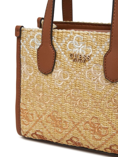 SILVANA Geanta de mana mini, cu curea de umar coniac / măsline - Genți femei