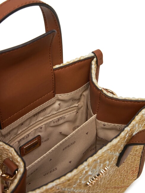 SILVANA Geanta de mana mini, cu curea de umar coniac / măsline - Genți femei