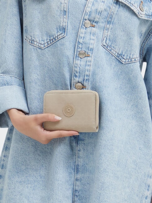 MONEY LOVE Portofel mediu semnătură bej în relief - Portofele femei