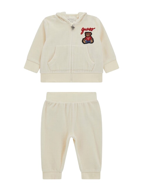 KIDS Set cămașă și pantaloni din chenille sare albă - Salopete și ținute pentru bebeluși