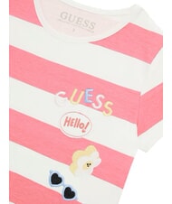 GUESS KIDS Tricou cu dungi alb și fucsia st - Tricou copil - 3