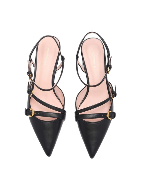 FERNANDA Pantofi din piele cu spate negru - Pantofi femei