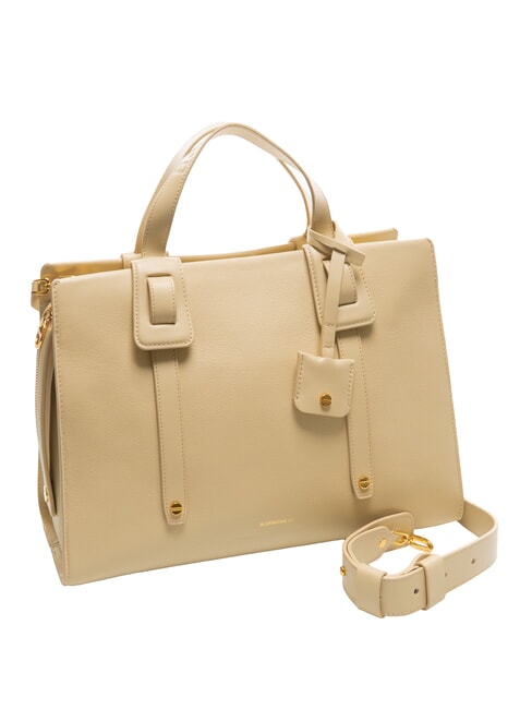 DEJEUNER  Geanta de mana, cu bareta de umar, din piele nisip - Genți femei