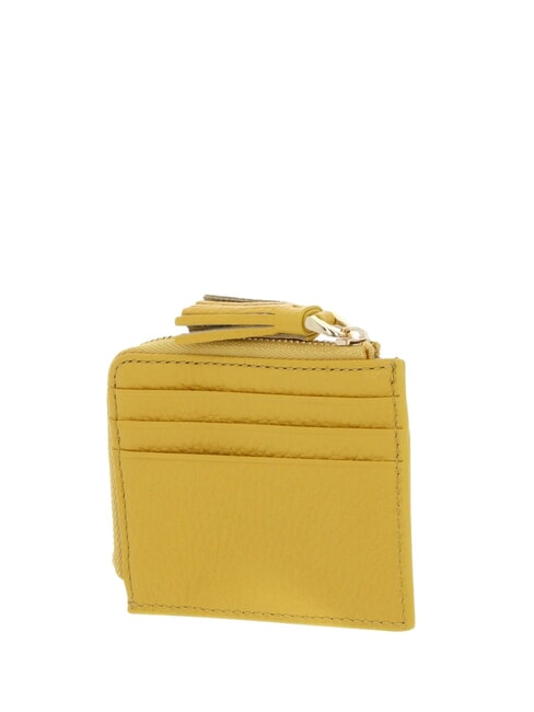 TASSEL Suport card cu fermoar din piele ciocanita însorită - Portofele femei