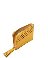 COCCINELLE TASSEL Suport card cu fermoar din piele ciocanita însorită - Portofele femei - 3