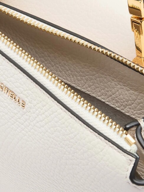 ARLETTIS Minigeantă din piele texturată alb - Genți femei