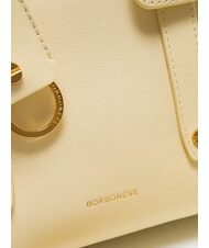 BORBONESE DEJEUNER Small Geanta de mana, cu bareta de umar, din piele ghimbir - Genți femei - 4