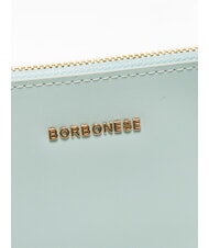 BORBONESE LETTERING Pochette din piele cu manseta marin - Genți femei - 3