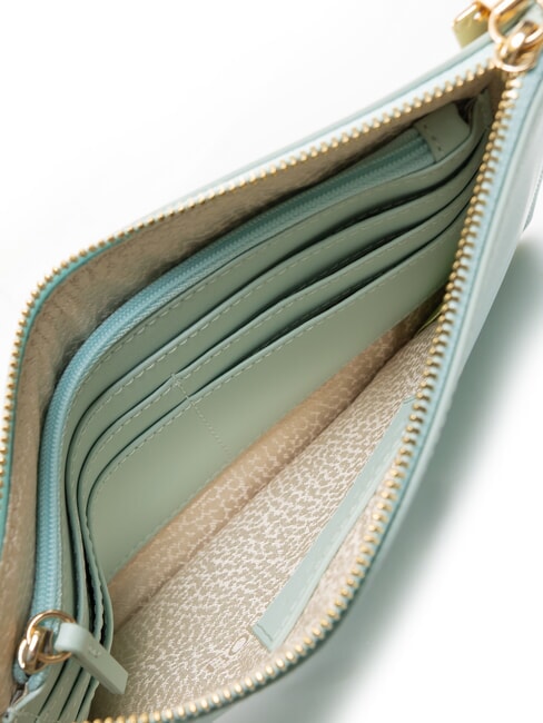 LETTERING Pochette din piele cu manseta marin - Genți femei