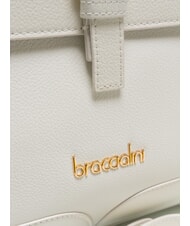 BRACCIALINI HELLEN Geanta servieta din piele cu catarama alb - Genți femei - 4