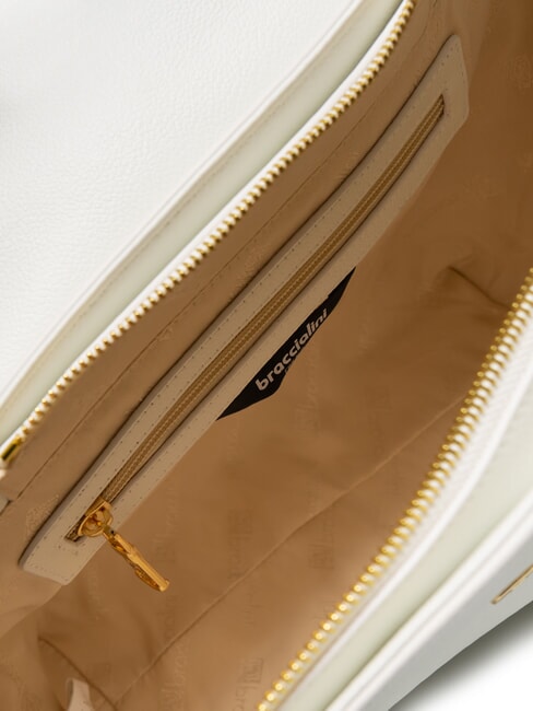 HELLEN Geanta servieta din piele cu catarama alb - Genți femei