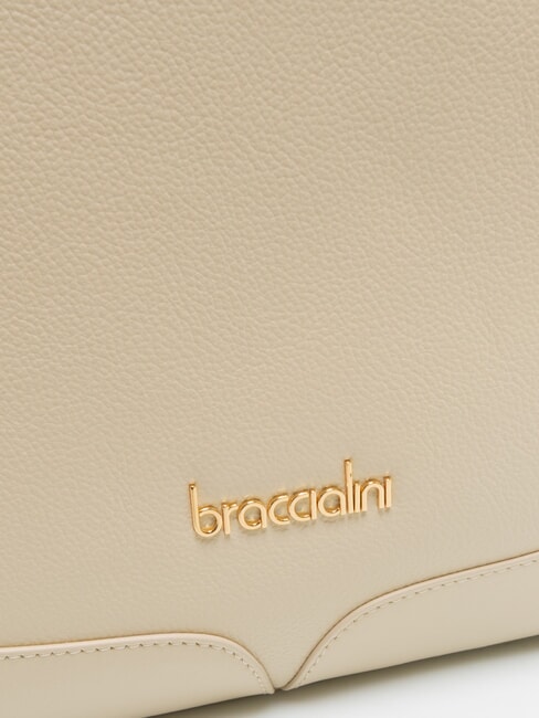 HELLEN Geanta de umar din piele bej - Genți femei