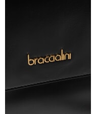 BRACCIALINI GRETA Geanta servieta din piele cu bareta de umar negru - Genți femei - 3