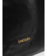 BRACCIALINI SOFIA Geanta de umar din piele cu flori mici negru - Genți femei - 3