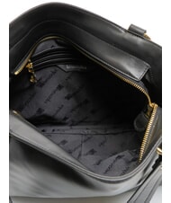 BRACCIALINI SOFIA Geanta de umar din piele cu flori mici negru - Genți femei - 5