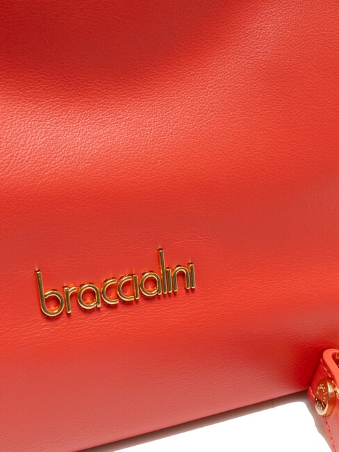 SOFIA Geanta de mana din piele cu flori mici roșu - Genți femei