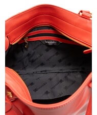 BRACCIALINI SOFIA Geanta de mana din piele cu flori mici roșu - Genți femei - 6