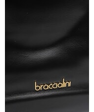 BRACCIALINI SOFIA Geanta de mana din piele cu flori mici negru - Genți femei - 5