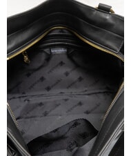 BRACCIALINI SOFIA Geanta de mana din piele cu flori mici negru - Genți femei - 6