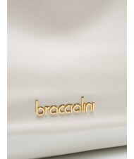 BRACCIALINI SOFIA Geanta de mana din piele cu flori mici alb - Genți femei - 3