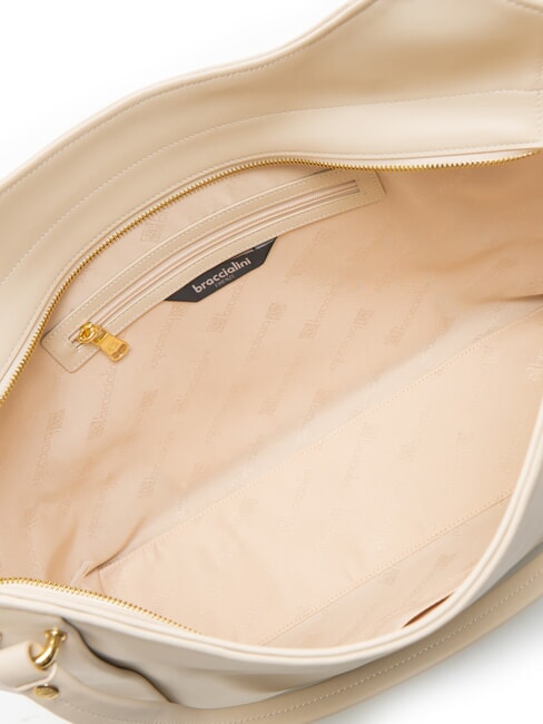 NAOMI Geanta de umar din piele bej - Genți femei