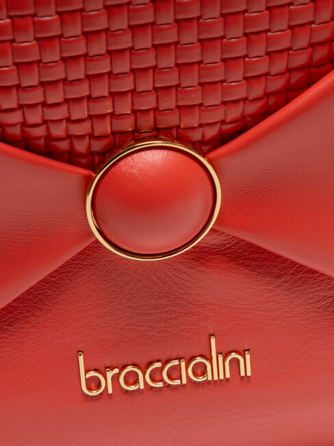 NAOMI Rucsac rotund din piele roșu - Genți femei