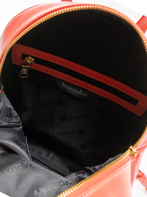 NAOMI Rucsac rotund din piele roșu - Genți femei