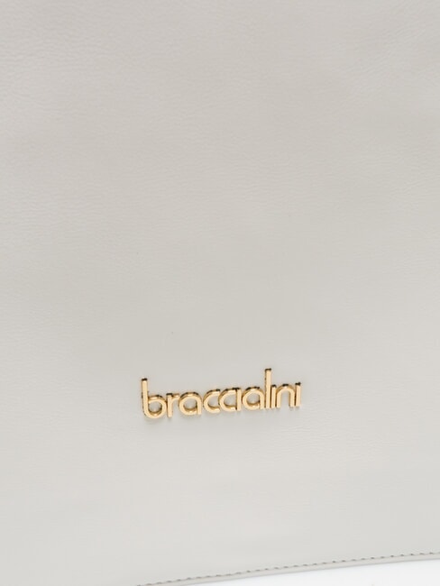 GRETA Geanta de cumparaturi din piele cu catarame alb - Genți femei