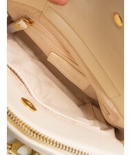 BRACCIALINI GISELLE Geanta de umar cu logo si crampoane bej - Genți femei - 5