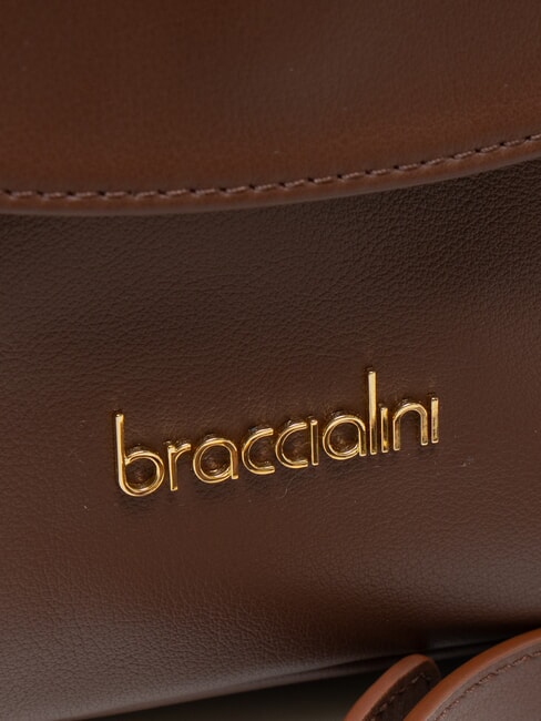 SOFIA Geanta de mana din piele cu floare maro - Genți femei