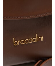 BRACCIALINI SOFIA Geanta de mana din piele cu floare maro - Genți femei - 3