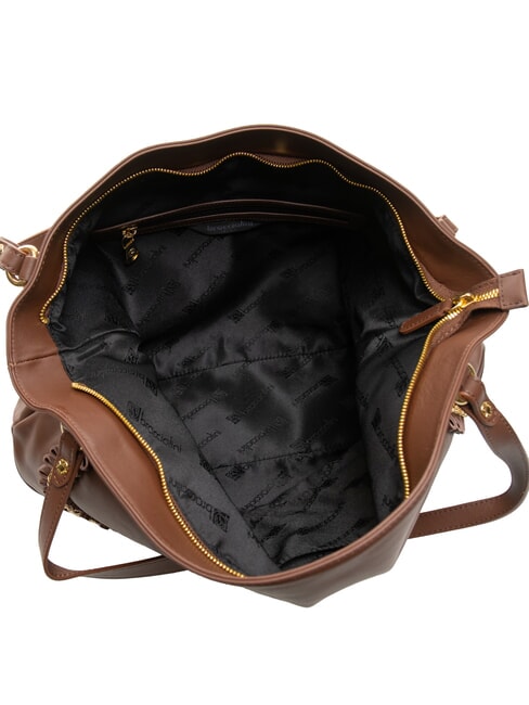 NAOMI Geanta de umar din piele cu lant maro - Genți femei