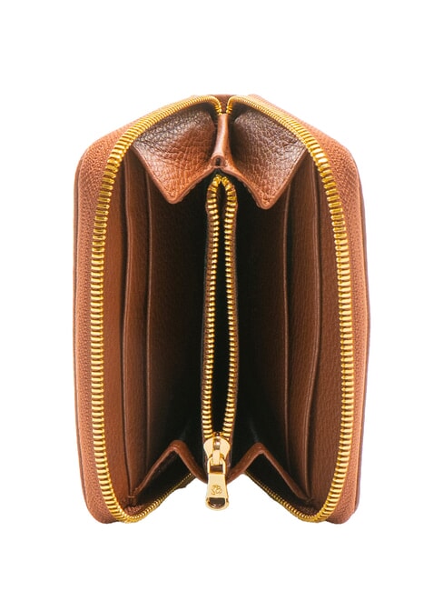 BASIC Portofel din piele mic cu fermoar maro - Portofele femei