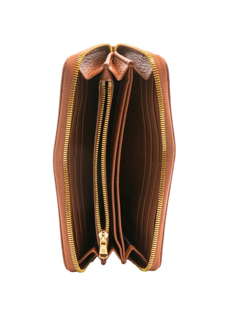 BASIC Portofel mare cu fermoar din piele maro - Portofele femei