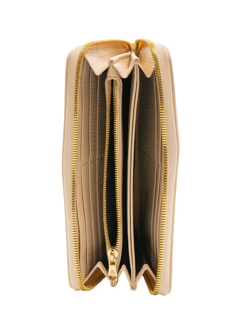 BASIC Portofel mare cu fermoar din piele bej - Portofele femei