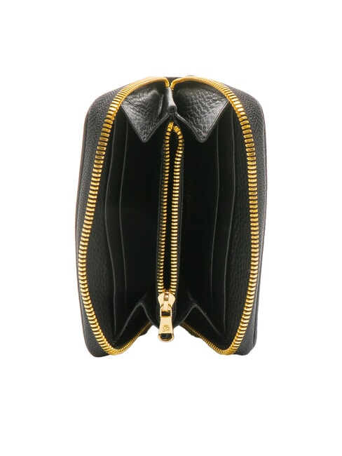 BASIC Portofel din piele mic cu fermoar negru - Portofele femei