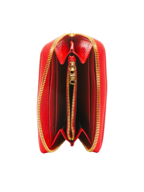 BASIC Portofel din piele mic cu fermoar roșu - Portofele femei
