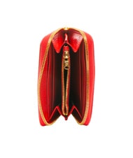 BRACCIALINI BASIC Portofel din piele mic cu fermoar roșu - Portofele femei - 2