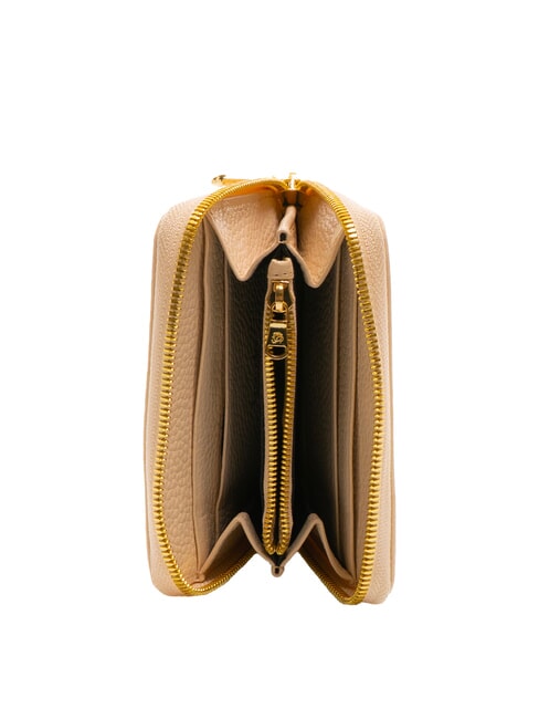 BASIC Portofel din piele mic cu fermoar bej - Portofele femei