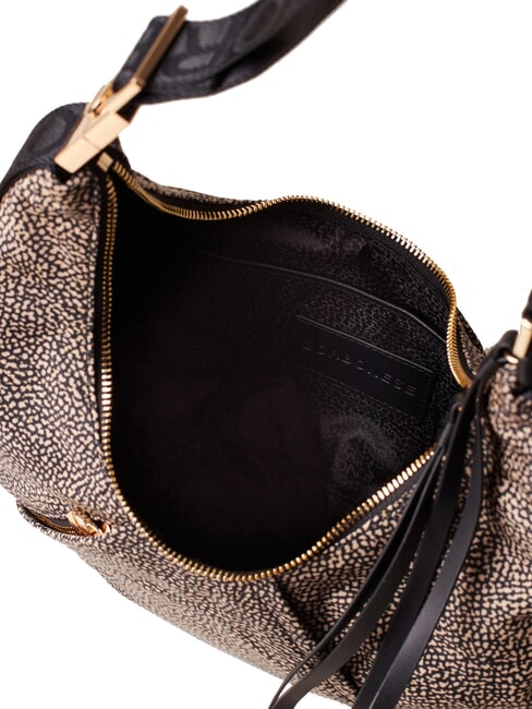 FOLD  Geantă moale de umăr OP / NATURAL / NEGRU - Genți femei