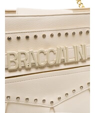BRACCIALINI GISELLE Geanta de umar cu logo metalic bej - Genți femei - 3