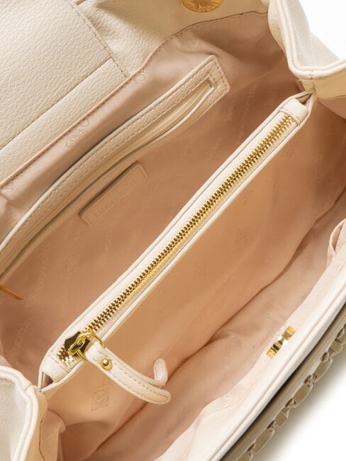 GISELLE Geanta de umar cu logo metalic bej - Genți femei