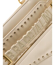 BRACCIALINI GISELLE Geanta tote cu logo metalic bej - Genți femei - 3