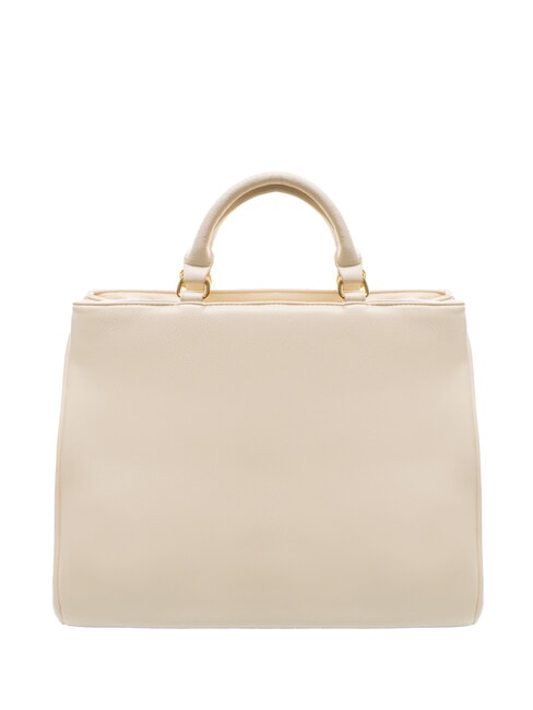 GISELLE Geanta tote cu logo metalic bej - Genți femei