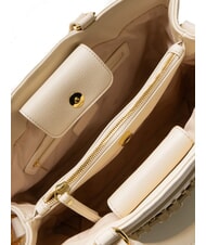 BRACCIALINI GISELLE Geanta tote cu logo metalic bej - Genți femei - 5