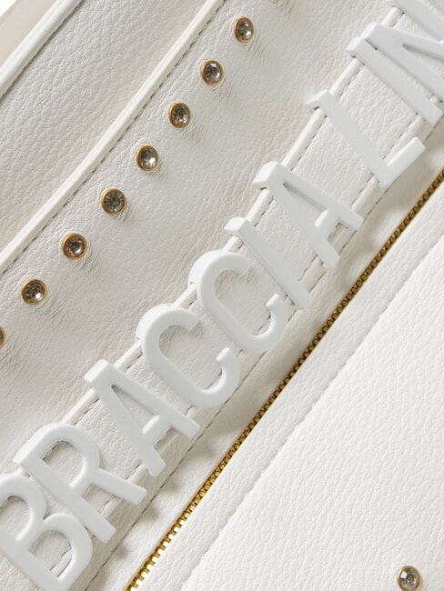 GISELLE Geanta tote cu logo metalic alb - Genți femei